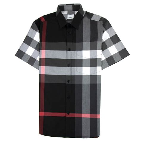 check stretch cotton shirt burberry|check cotton poplin shirt.